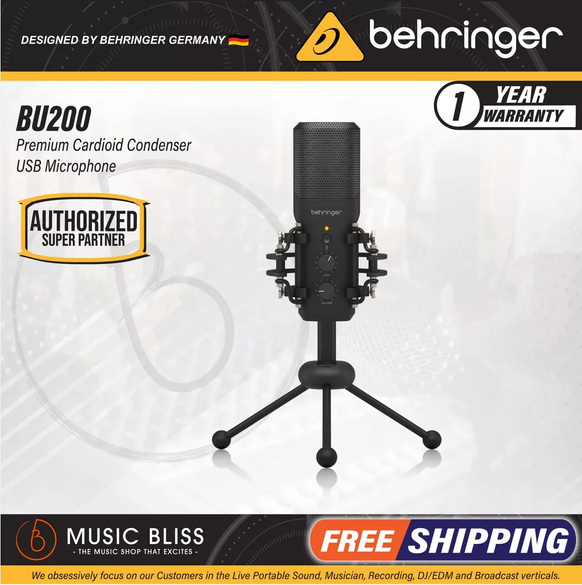 Behringer BU200 Cardioid Condenser USB Microphone