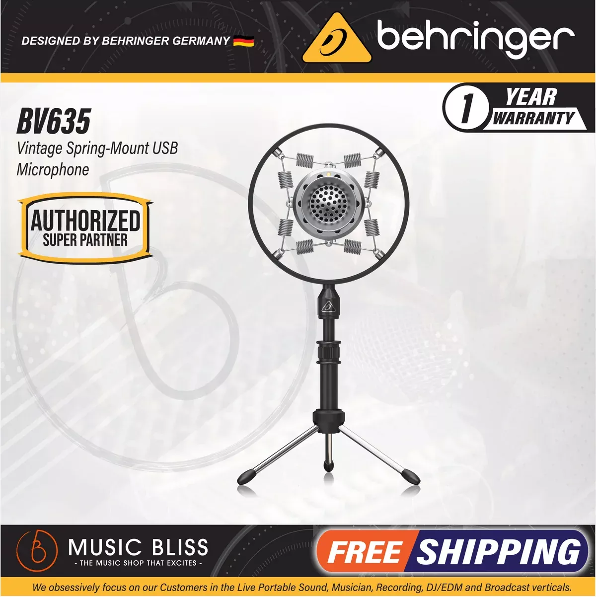 Behringer BV635 Vintage Spring Mount USB Microphone