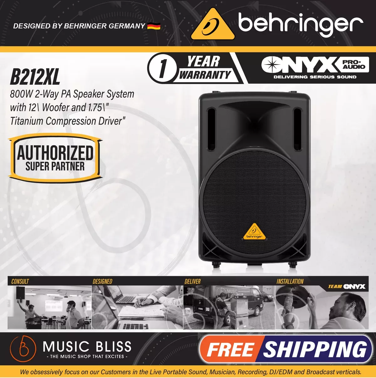 Behringer Eurolive B212XL 800-watt 12” Passive Speaker