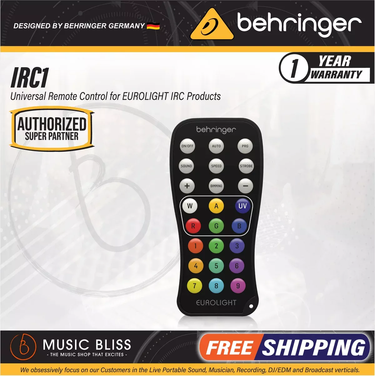 Behringer IRC1 Universal Remote Control for EUROLIGHT IRC Products