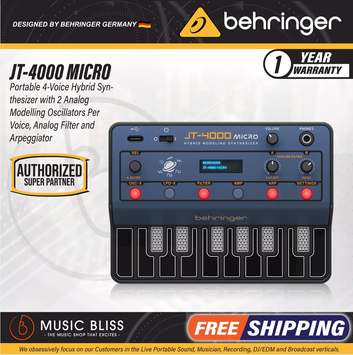 Behringer JT-4000 Micro Hybrid Modeling Synthesizer
