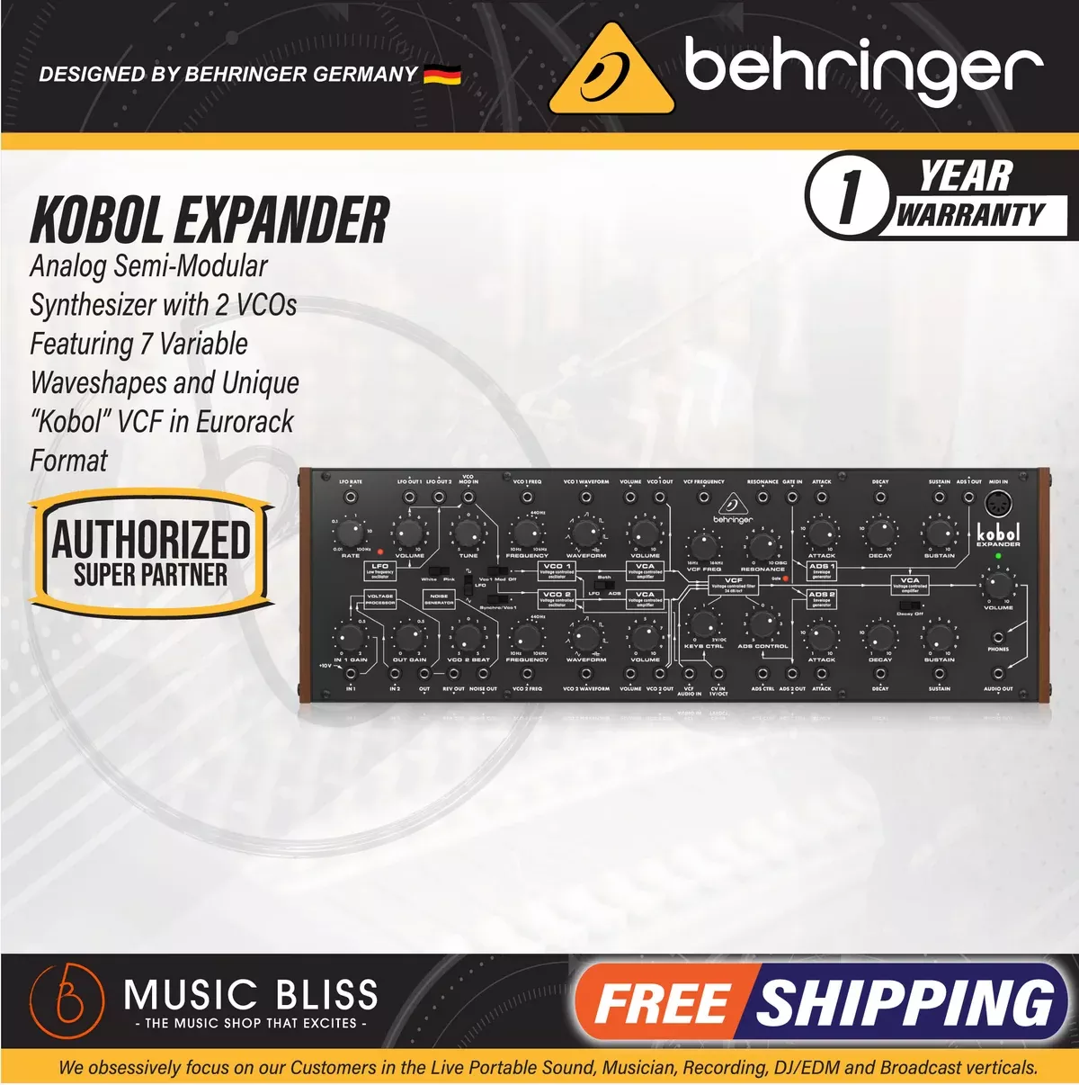 Behringer Kobol Expander Semi-modular Analog Synthesizer
