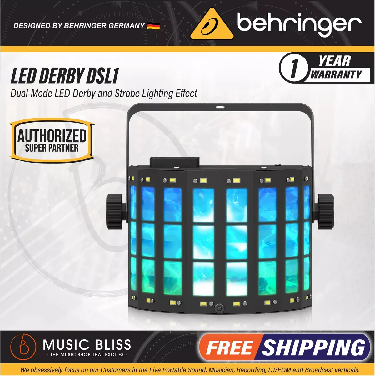 Behringer LED DERBY DSL1 - Dual-Mode LED Derby and Strobe Lighting Effect