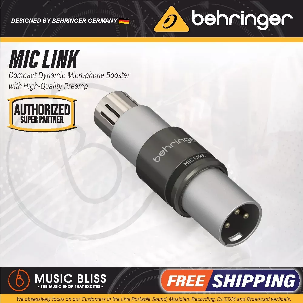 Behringer MIC LINK Compact Dynamic Microphone Booster with Preamp