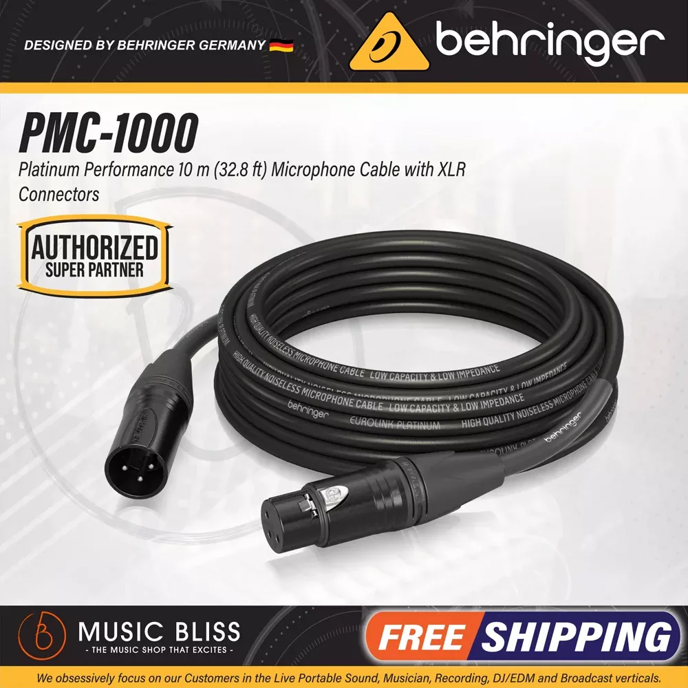 Behringer PMC-1000 Platinum Performance 10m (32.8ft) Microphone Cable with XLR Connectors
