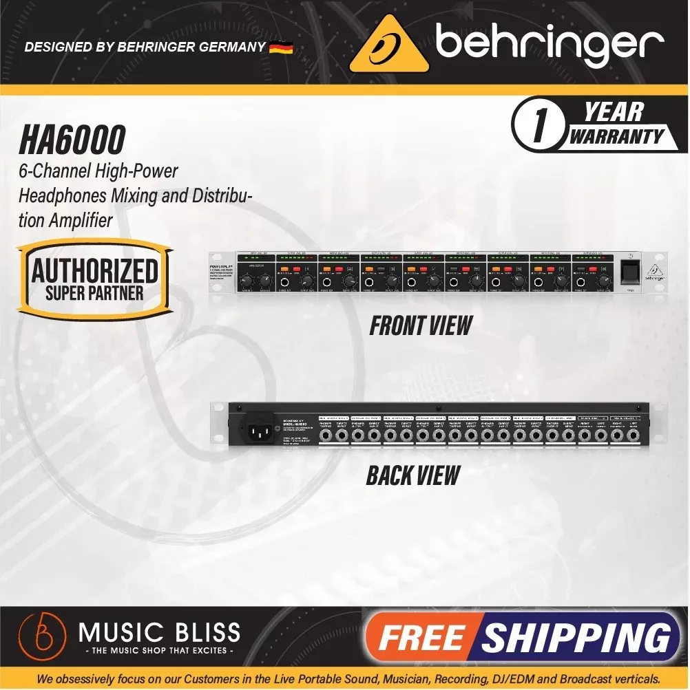 Behringer Powerplay HA6000 6-channel Headphone Mixing/Distribution Amplifier