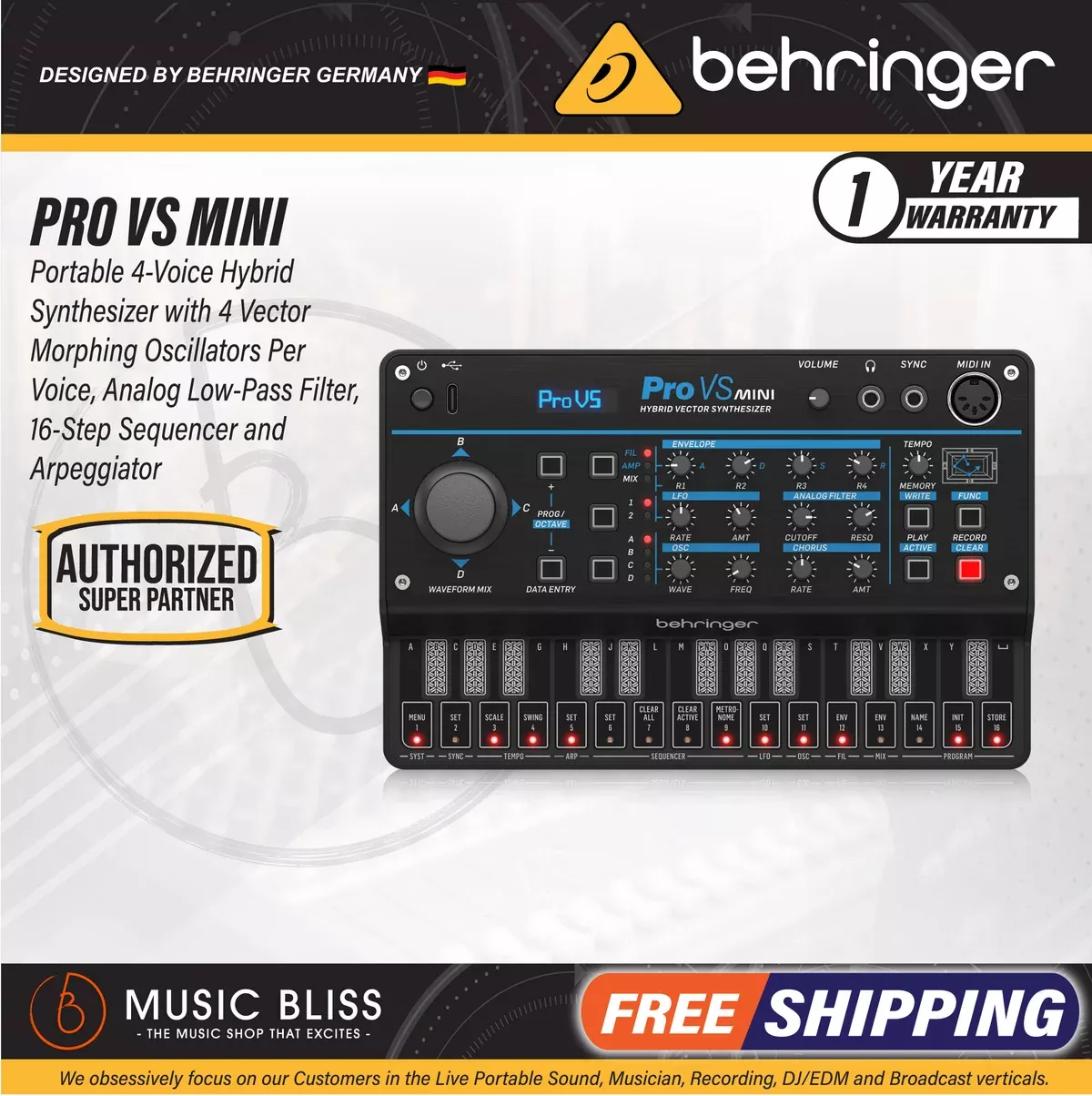 Behringer Pro VS Mini Hybrid Vector Synthesizer