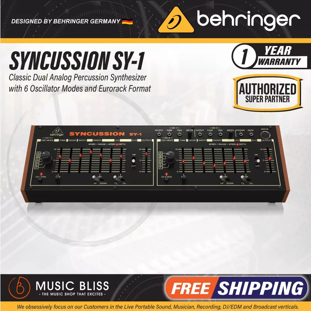 Behringer Syncussion SY-1 Dual-channel Analog Percussion Synthesizer
