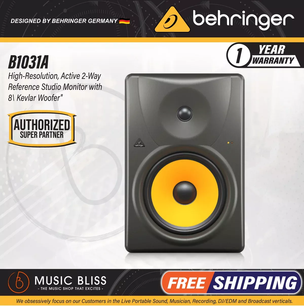 Behringer Truth B1031A 8” Powered Studio Monitor