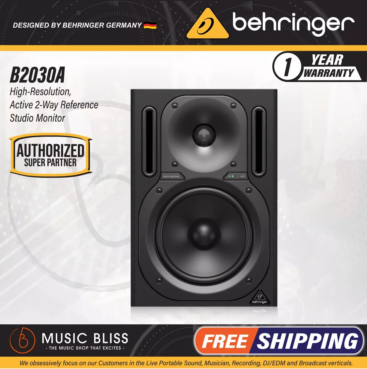 Behringer Truth B2030A 6.75” Powered Studio Monitor