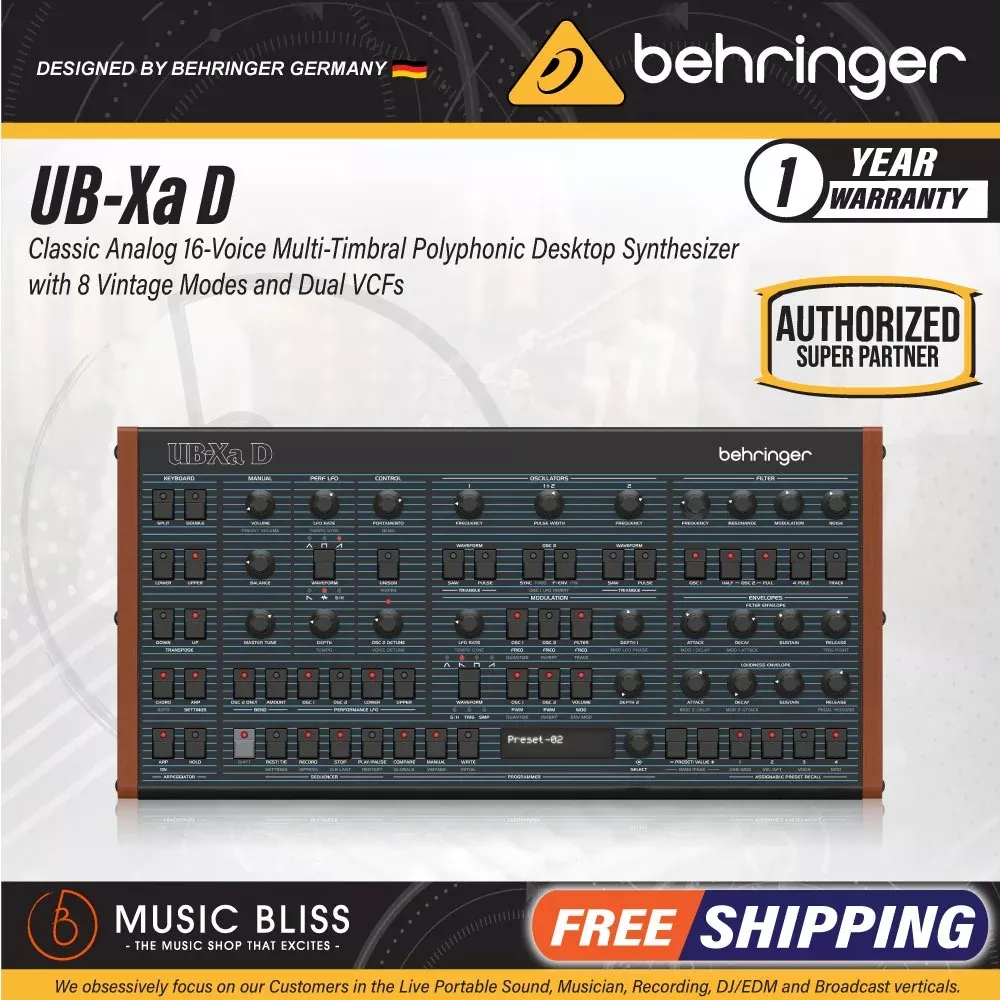 Behringer UB-Xa D 16-voice Multi-timbral Polyphonic Desktop Analog Synthesizer