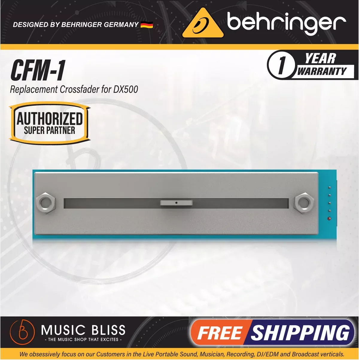 Behringer UltraGlide Crossfader Module CFM-1 – Replacement Crossfader for DJX400 and DX626