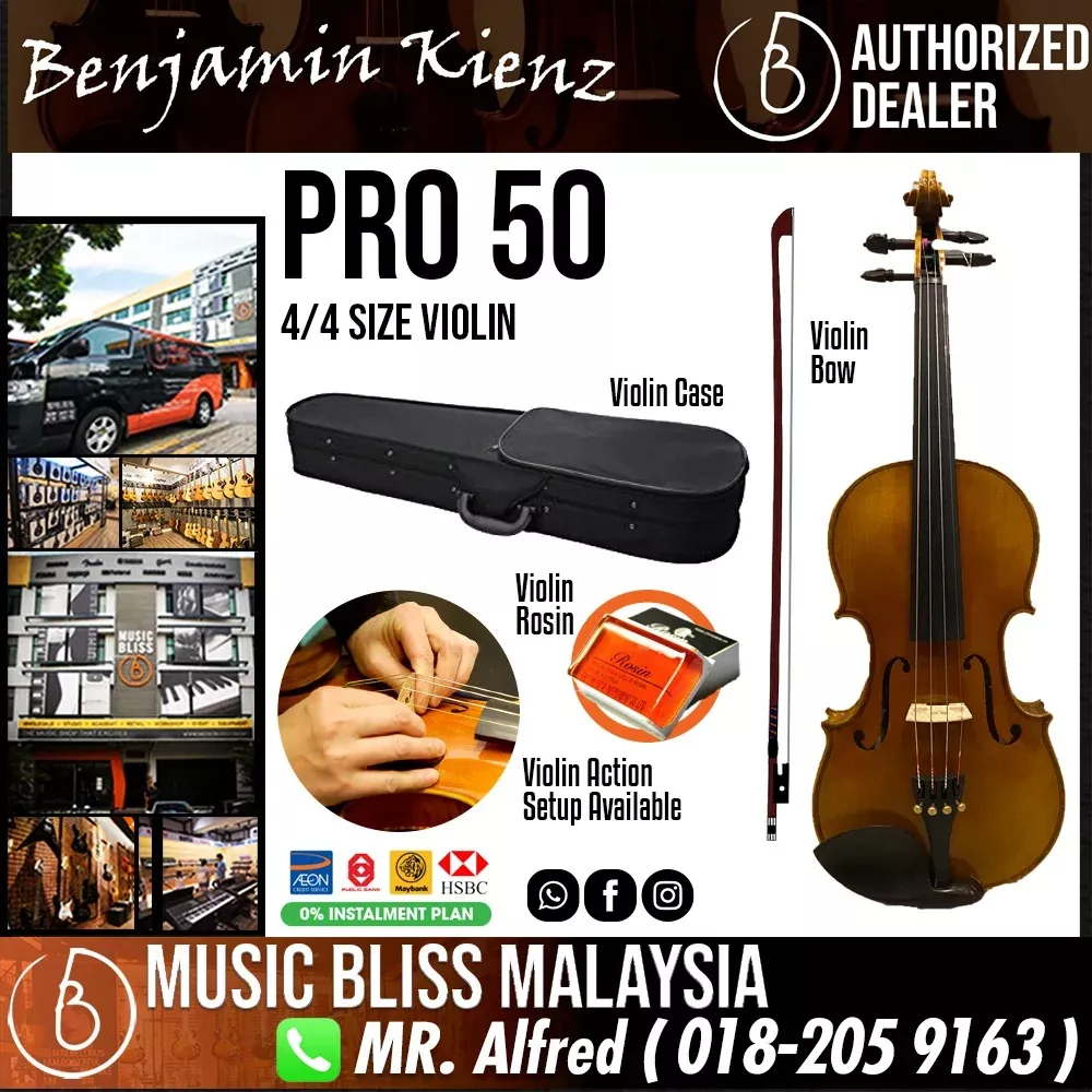 Benjamin Kienz Selection Professional 50 4/4 Size Violin with Case for 12+ years old