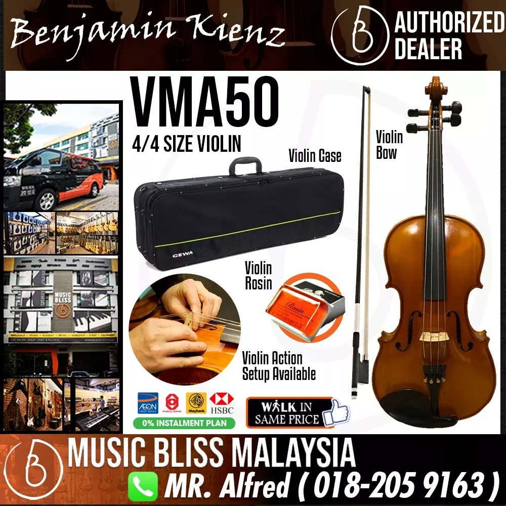 Benjamin Kienz Selection VMA50 4/4 Size Violin with Case for 12+ years old