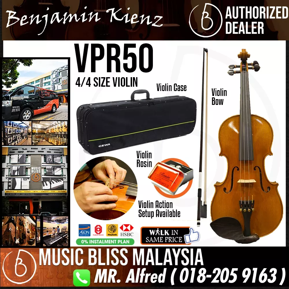 Benjamin Kienz Selection VPR50 4/4 Size Violin with Case for 12+ years old