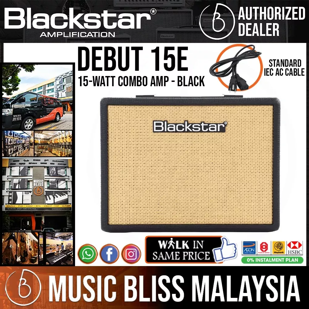 Blackstar Debut 15E 15-watt 2×3″ Practice Amp – Black