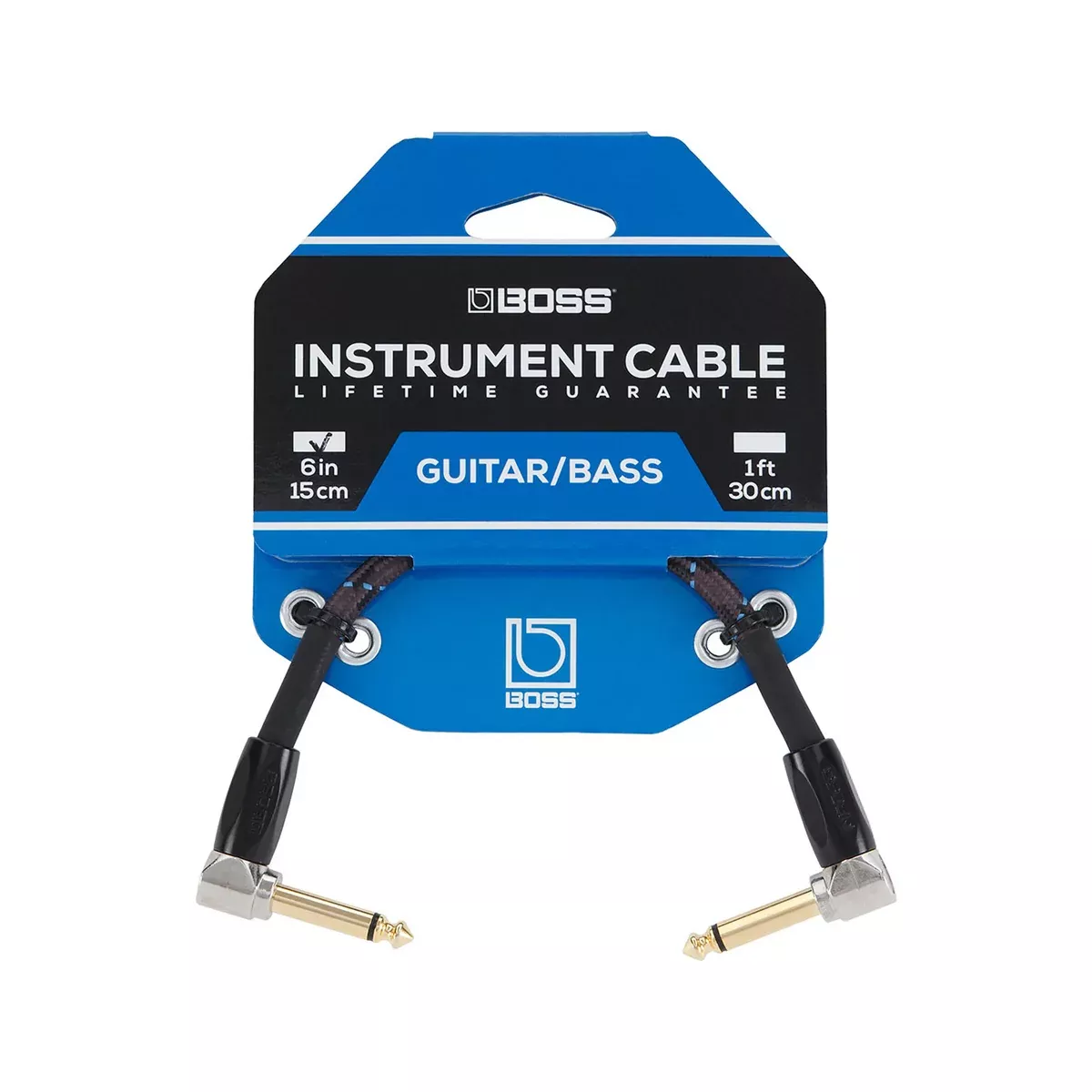 BOSS BIC-PC Studio Grade Instrument Cable w/Right-Angle 1/4 inch Connectors