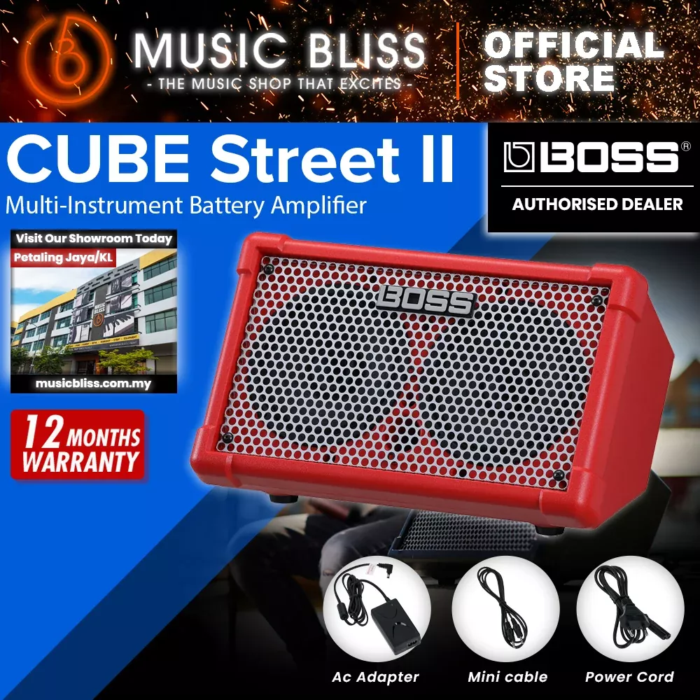Boss CUBE Street 2 – 2×6.5″ 10-watt Battery Powered Combo Amp – Red