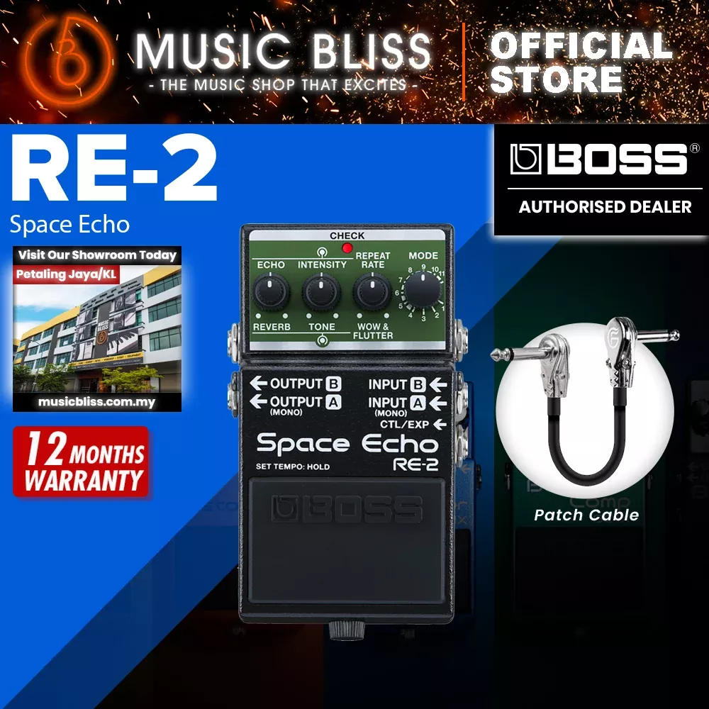 Boss RE-2 Space Echo Delay and Reverb Effects Pedal