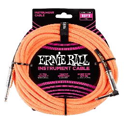 BRAIDED INSTRUMENT CABLE STRAIGHT/ANGLE 18FT – NEON ORANGE