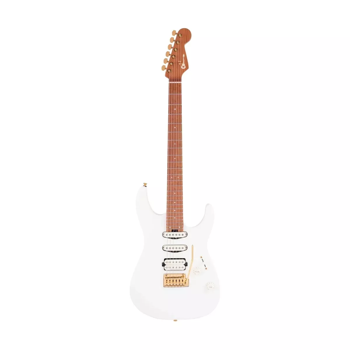 Charvel Pro-Mod DK24 HSS 2PT Electric Guitar, Caramelized Maple FB, Snow White