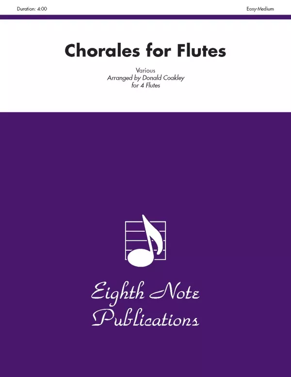 Chorales for Flutes: 4 Flutes Score & Parts