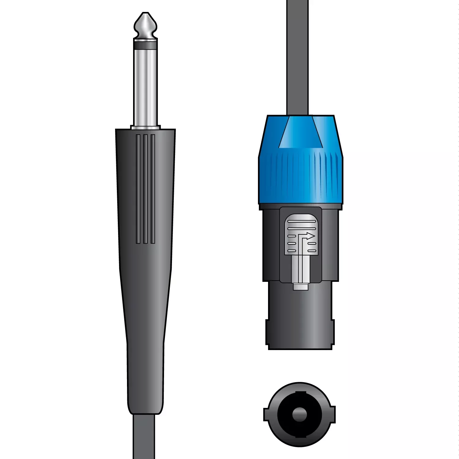 Citronic Classic Speaker Leads 6.3mm Mono Jack Plug – Speaker Plug – SPK-J600