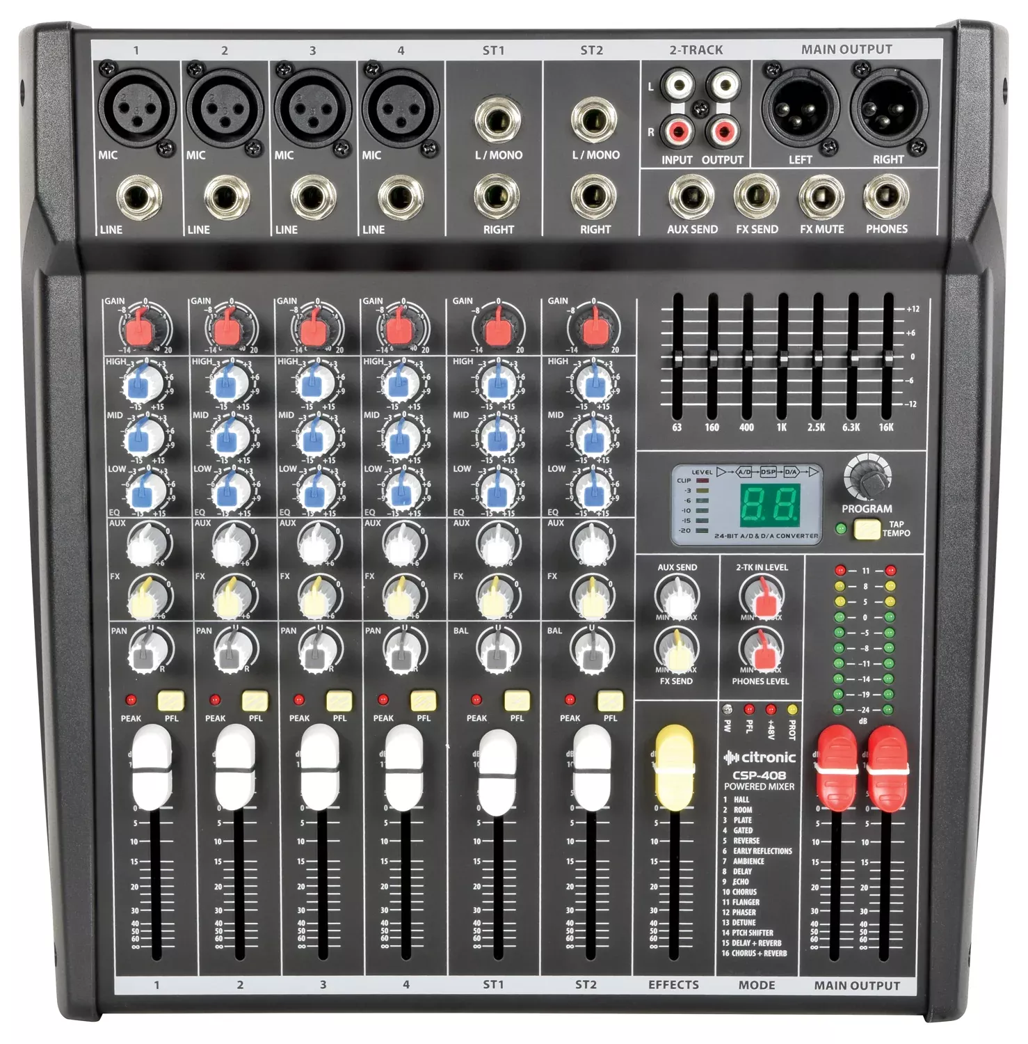 Citronic CSP Series Compact Powered Mixers with DSP – CSP-408