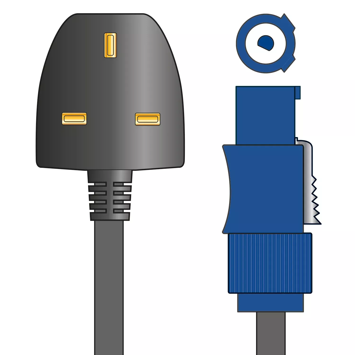 Citronic Twist and Lock sound and light power cables