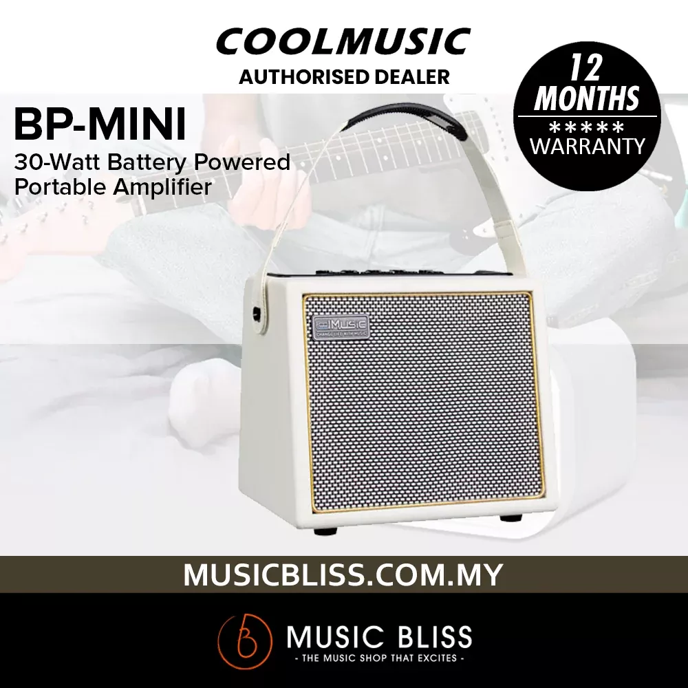 Cool Music BP-MINI 30-Watt Battery Powered Portable Amplifier – White