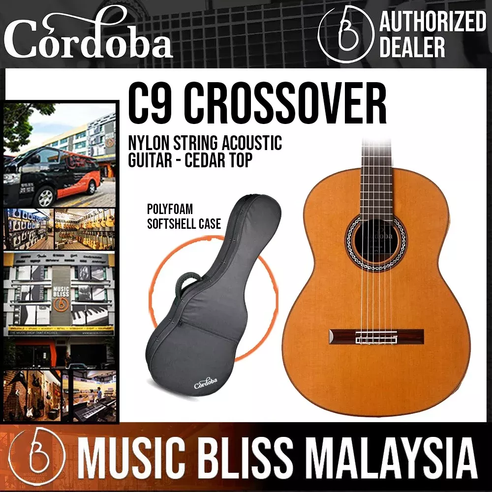 Cordoba C9 Crossover Nylon String Acoustic Guitar – Cedar Top (Full Solid)