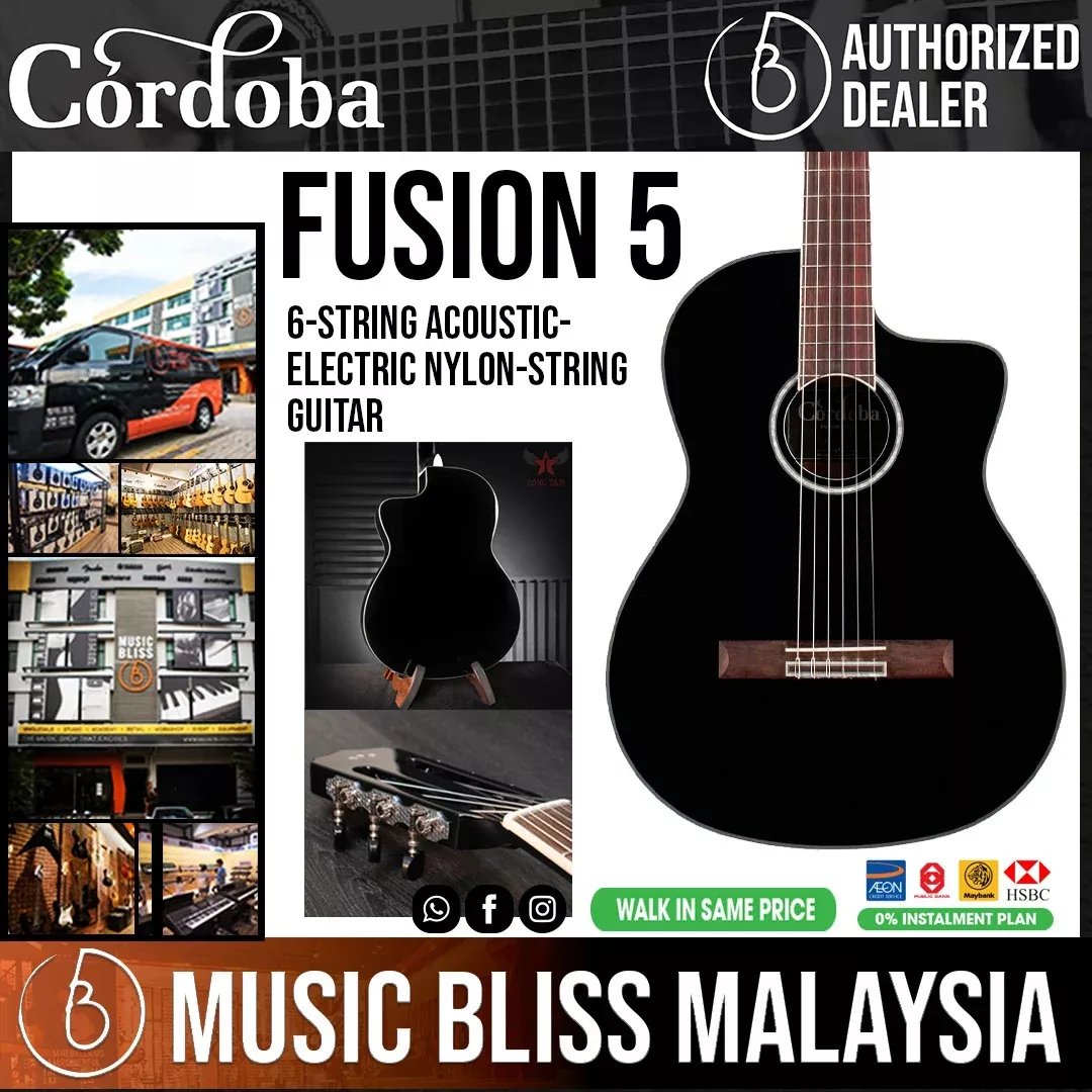 Cordoba Fusion 5 Acoustic Guitar – Jet Black