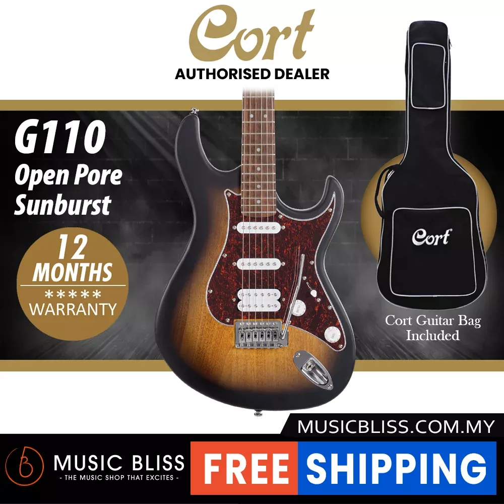 Cort G110 Electric Guitar with Bag – Open Pore Sunburst