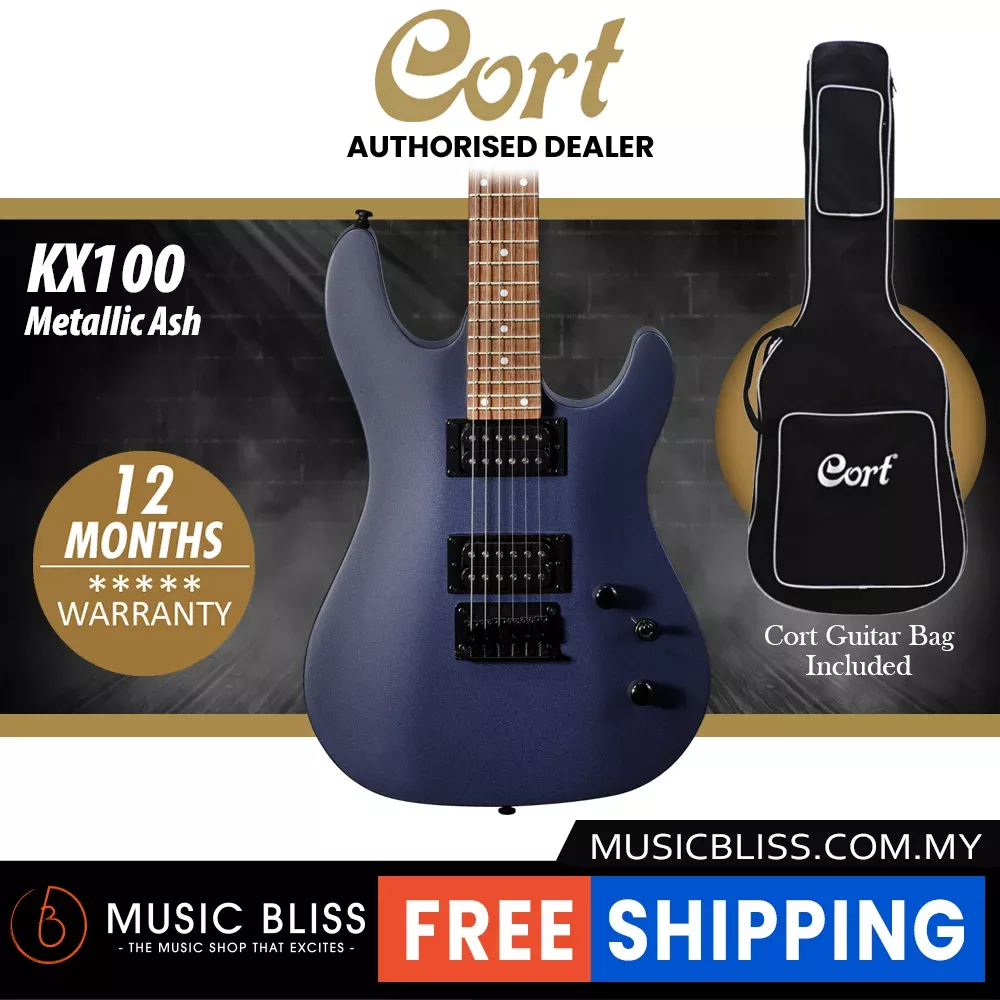 Cort KX100 Electric Guitar with Bag – Metallic Ash