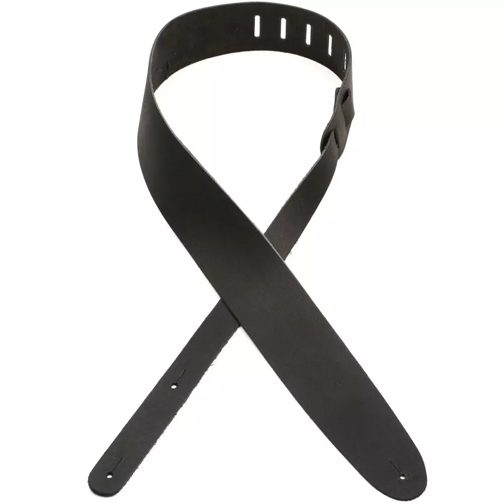 D'Addario Basic Classic Leather Guitar Strap in Black
