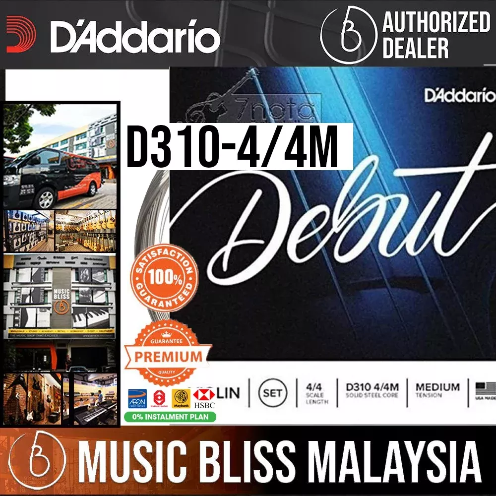 D’addario D310 4/4M Solid Steel Core Medium Tension Violin String Set For 4/4 Violin