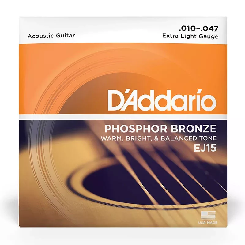 D’Addario EJ15 Phosphor Bronze Extra Light Acoustic Guitar Strings