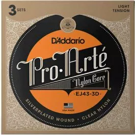 D’Addario EJ43-3D Pro-Arte Nylon, Light Tension 3 Complete Sets