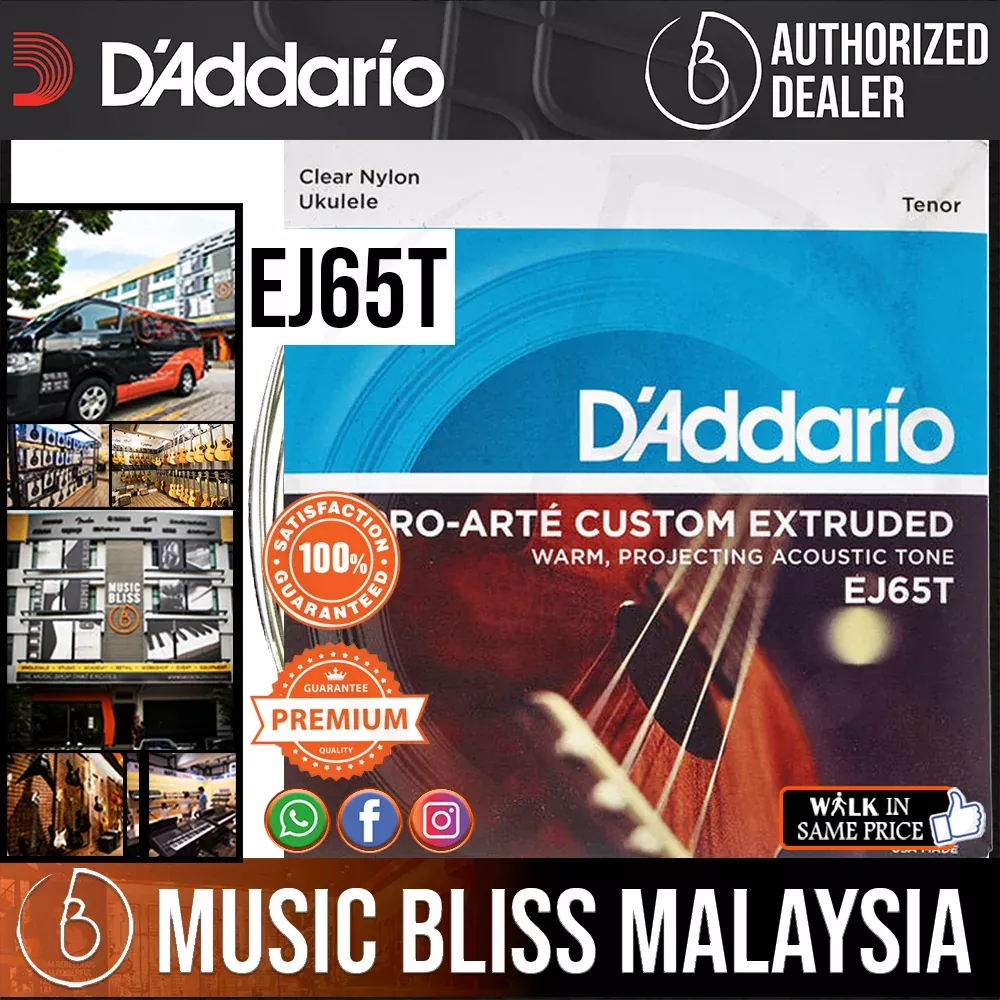 D’Addario EJ65T Pro-Arté Custom Extruded Nylon Ukulele Strings, Tenor