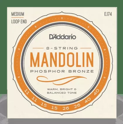 D’Addario EJ74 Phosphor Bronze Mandolin Strings – Medium 11-40 (EJ74)