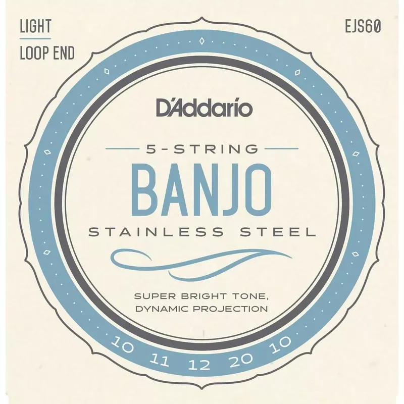 D’Addario EJS60 Stainless Steel Light Gauge 5-String Banjo Strings