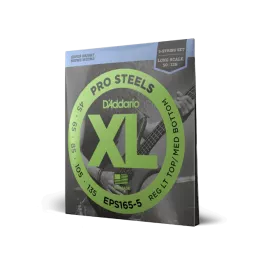 D’Addario EPS165 ProSteels Bass Guitar Strings, Custom Light, 45-105, Long Scale