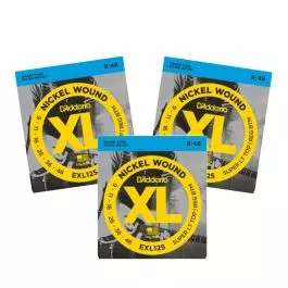 D'Addario EXL125 Nickel Wound Guitar Strings. 3 individual Sets