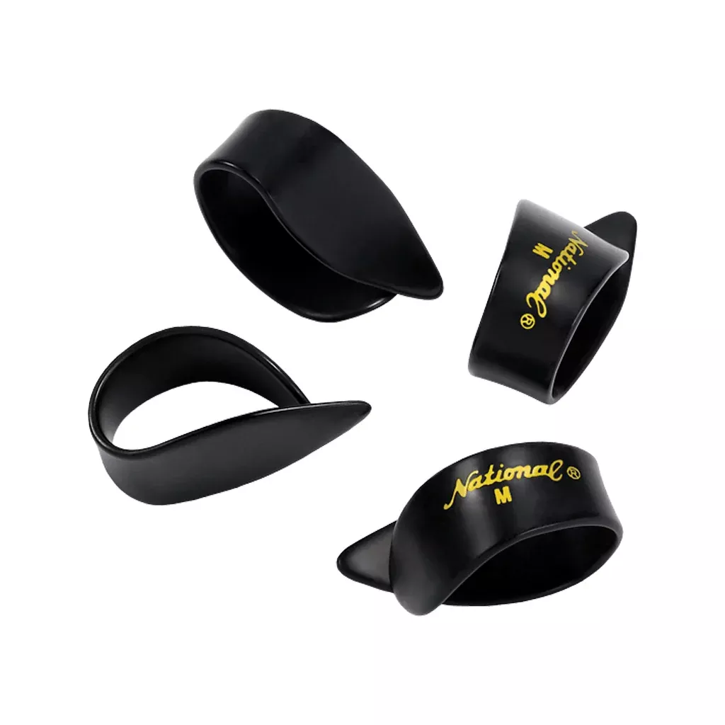 D’Addario NP7B-04 National Thumb Picks, Medium Black Celluloid, 4-Pack