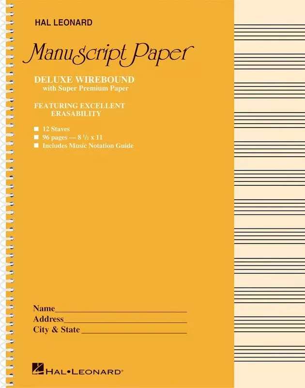 DELUXE WIREBOUND MANUSCRIPT BK 12 STAVE 96 PAGES