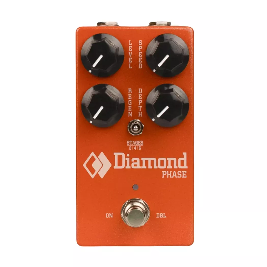 Diamond Phase Selectable 2, 4, or 6-stage Phaser Effect Pedal