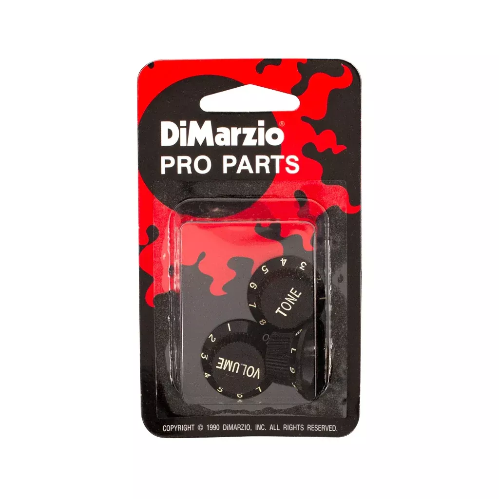 DiMarzio DM-2111BK Vintage Stratocaster Replacement Knobs, Black