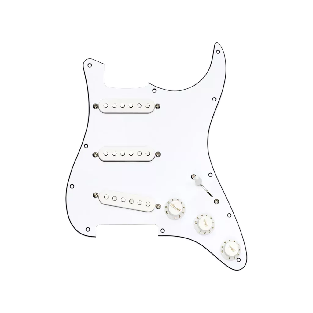 DiMarzio FG2108WA5 Pre-Wired Stratocater Replacement Pickguard, White