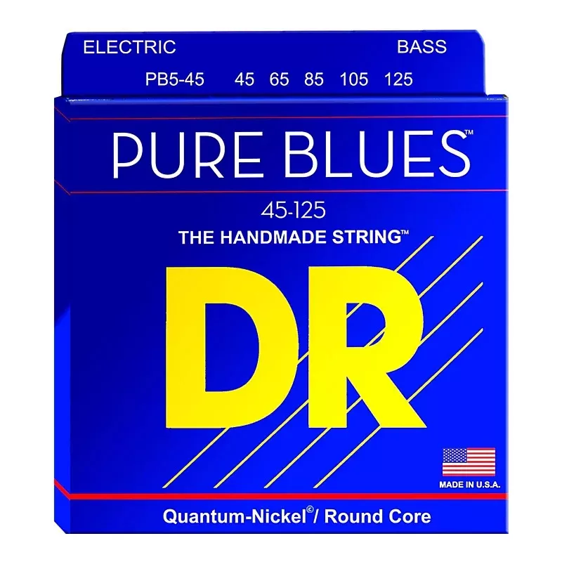 DR Pure Blues PB45 4-String Quantum Nickel / Round Core Bass Guitar Strings – Mdeium (45-105)