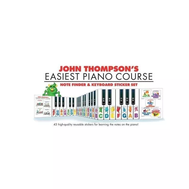 Easiest Piano Course Note Finder & Keyboard Sticker Set